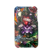 ed hardy faceplate iphone 3g(s), tattoo, love kills slowly, black