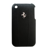 ferrari hard case modena leather metal logo black for iphone