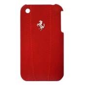 ferrari hard case modena leather metal logo red for iphone 3g(s)