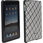 fitted ipad cover black & white plaid